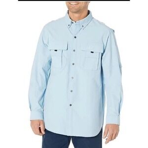 New Arctix Men's Summit Long Sleeve Camp Shirt Blue Sky Size Large UPF50